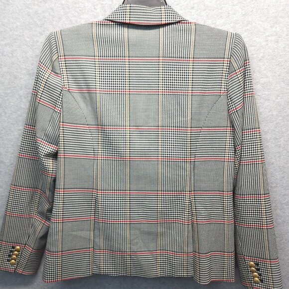 Court And Rowe Blazer Houndstooth Plaid Womens 12 Gold‎ Button Bolton - Picture 5 of 13